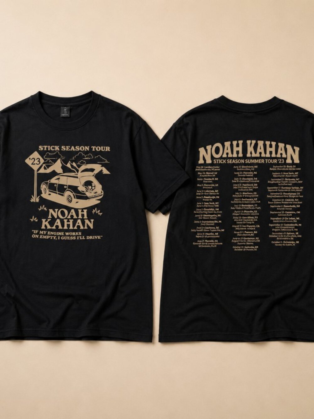 Noah Kahan Stick Season Summer Tour 2023 Car Graphic T-Shirt